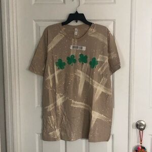 St Patrick’s Day Tan and Green Short Sleeve Tee
